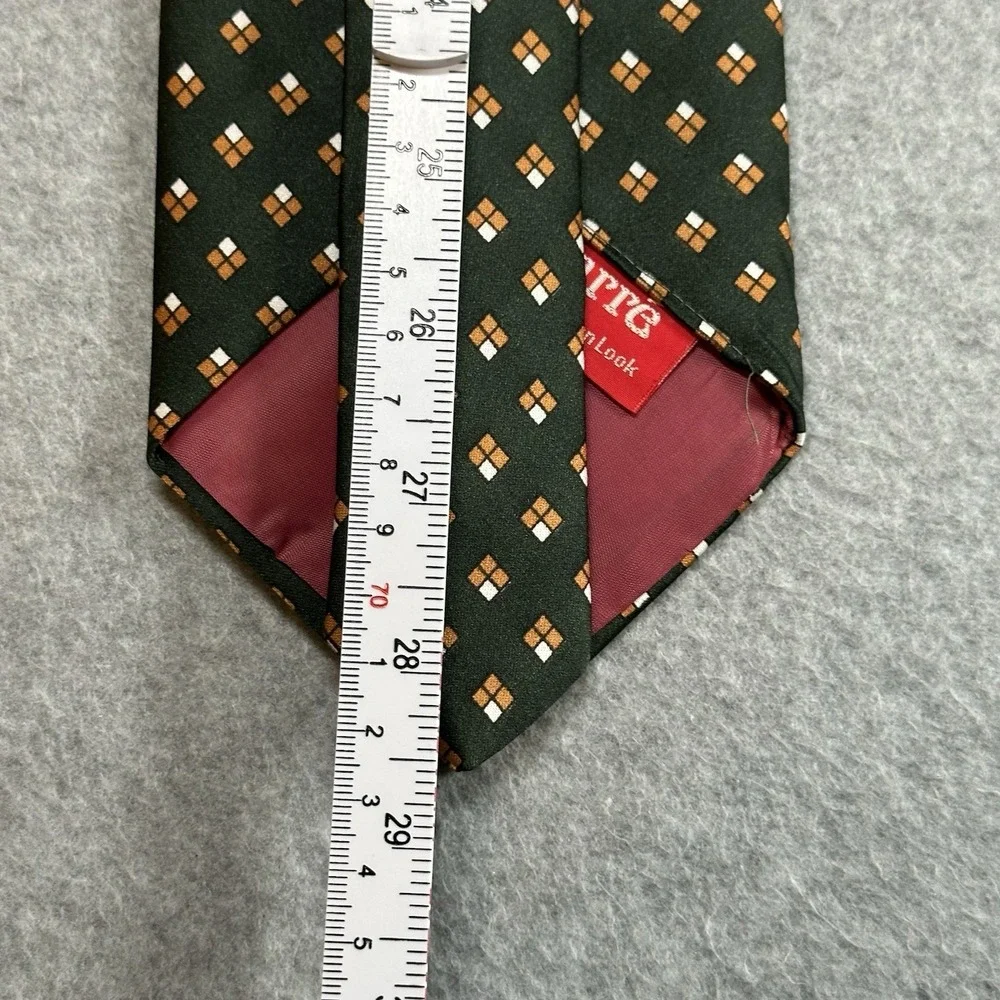 Vintage Carre Berkley Cravats Tie‎ Green Orange Geometric 70s Classic 57x4in
